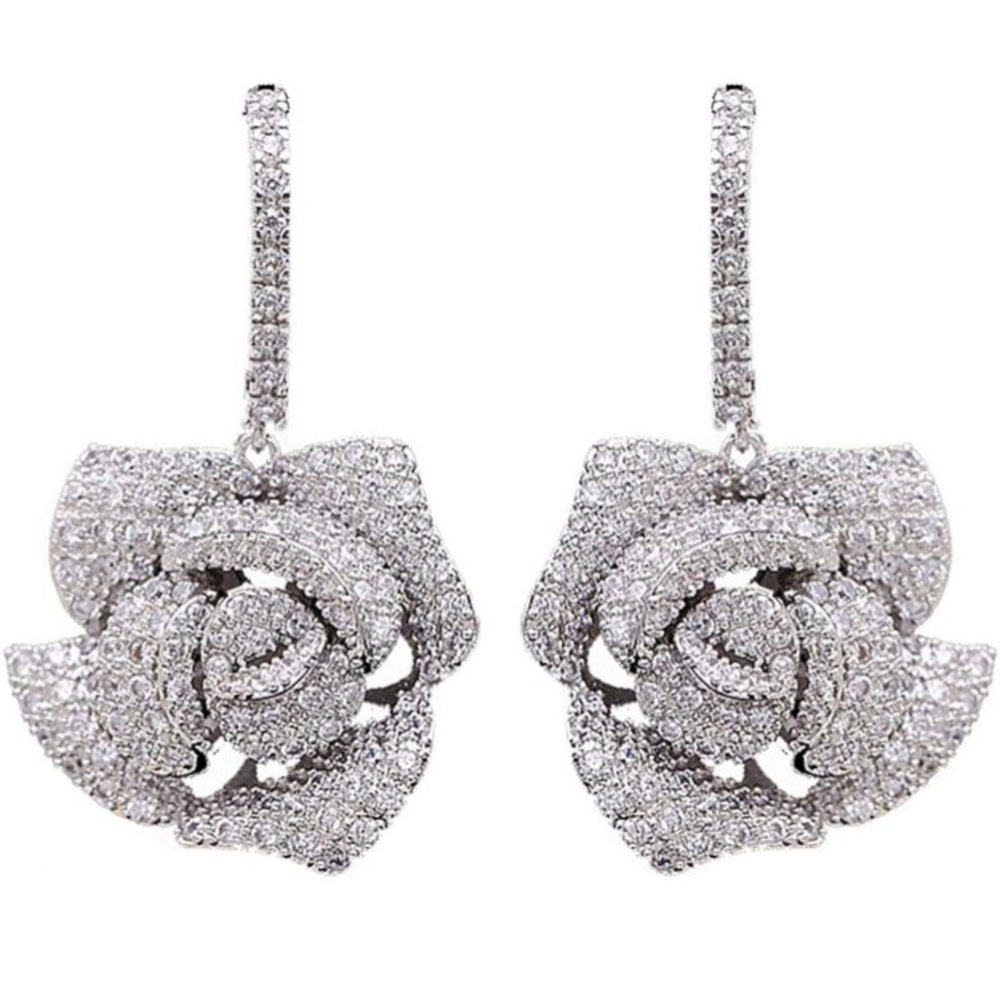 Rose Cubic Zirconia Gorgeous Earrings
